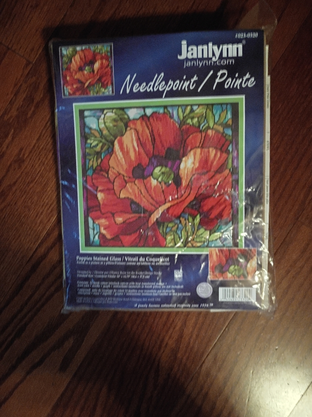 Janlynn Needlepoint Kit - Red Poppy Stained Glass Design by Nancy Rossi New